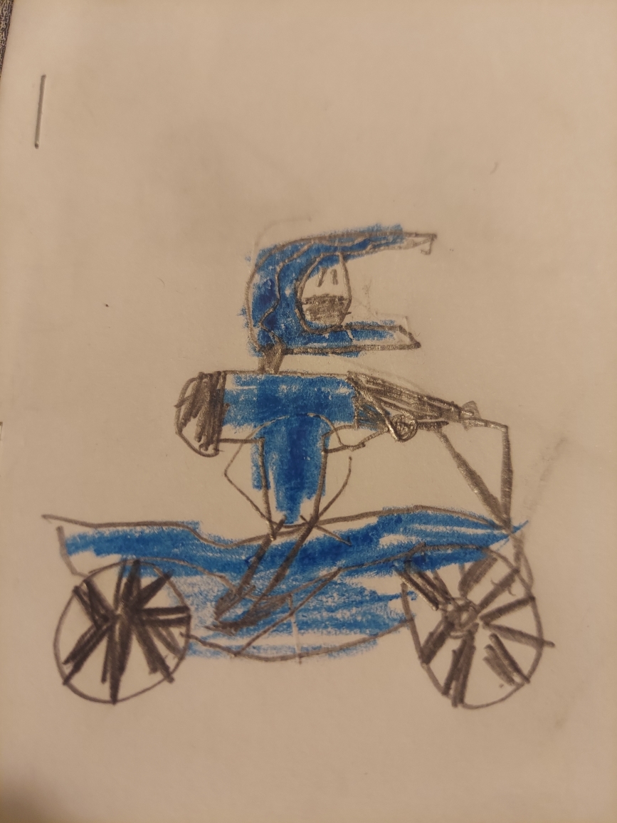 locky riding his bike